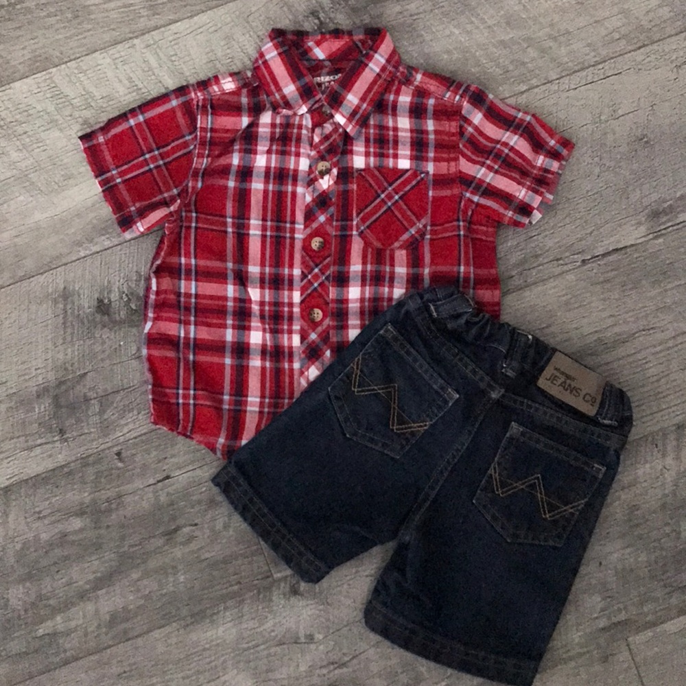 Baby toddler boy wrangler outfit set 12 months